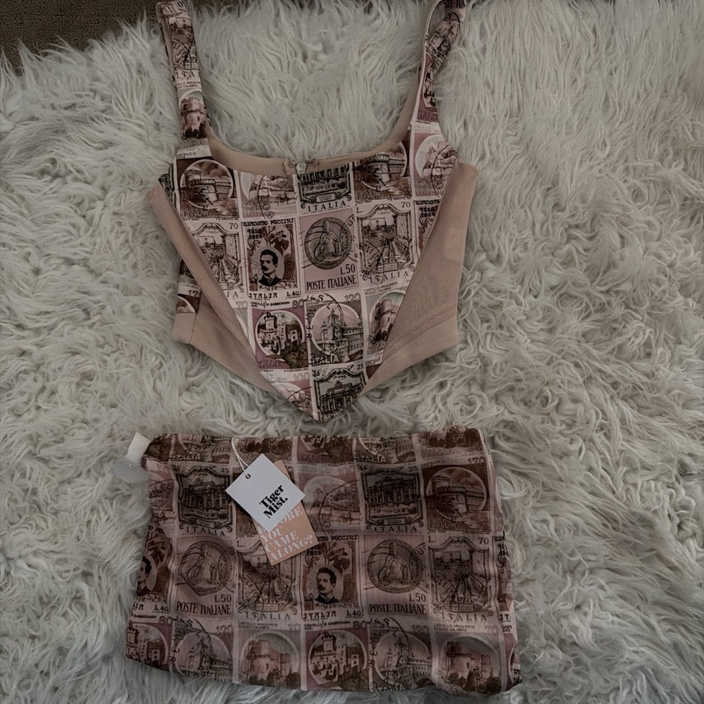 Tiger Mist Pink Stamp Print Top